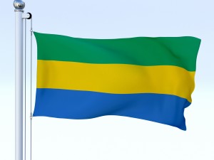 animated gabon flag 3D Model