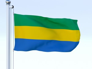 animated gabon flag 3D Model