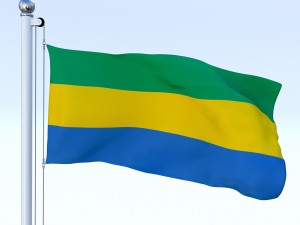 animated gabon flag 3D Model