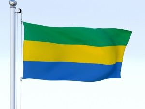 animated gabon flag 3D Model