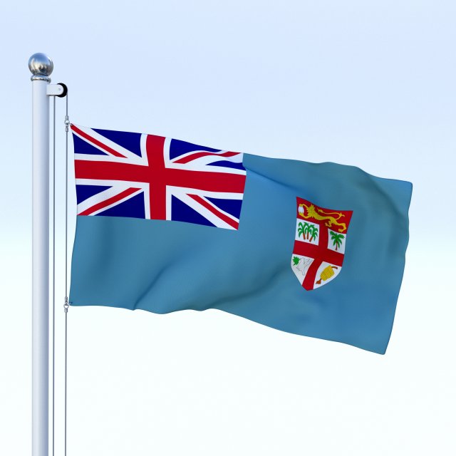 animated fiji flag 3D Модель .c4d .max .obj .3ds .fbx .stl .blend 