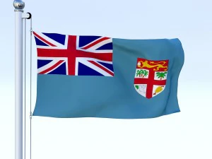 animated fiji flag 3D Model