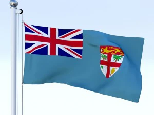 animated fiji flag 3D Model