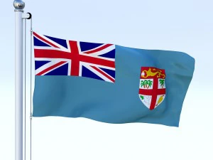 animated fiji flag 3D Model