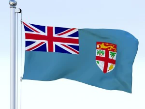 animated fiji flag 3D Model