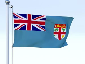animated fiji flag 3D Model