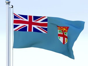 animated fiji flag 3D Model