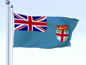 animated fiji flag 3D Model