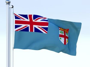 animated fiji flag 3D Model