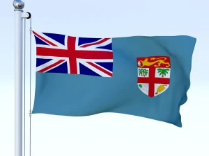 animated fiji flag 3D Model