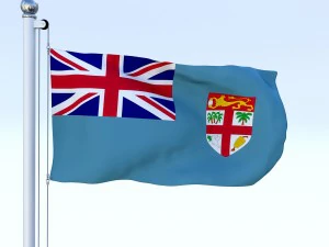 animated fiji flag 3D Model