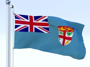 animated fiji flag 3D Model