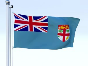 animated fiji flag 3D Model