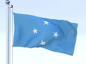 анімований прапор федеративних штатів Мікронезії 3D Модель