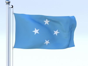 animated federated states of micronesia flag 3D 模型
