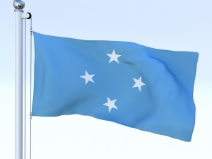 animated federated states of micronesia flag 3D 模型