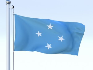 animated federated states of micronesia flag 3D 模型