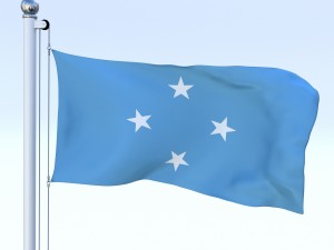 animated federated states of micronesia flag 3D 模型