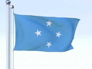 animated federated states of micronesia flag 3D 模型