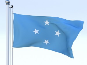 animated federated states of micronesia flag 3D 模型