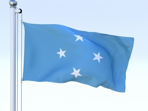 animated federated states of micronesia flag 3D 模型