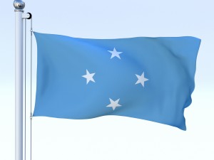 animated federated states of micronesia flag 3D 模型
