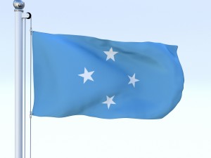 animated federated states of micronesia flag 3D 模型