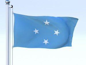 animated federated states of micronesia flag 3D 模型