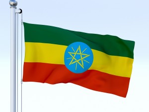 animated ethiopia flag 3D-Modell