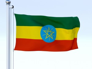 animated ethiopia flag 3D 模型