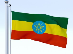 animated ethiopia flag 3D 模型