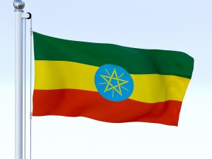 animated ethiopia flag 3D 模型