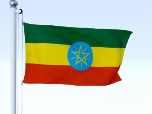 animated ethiopia flag 3D 模型