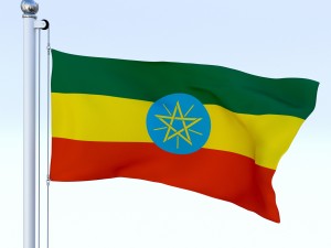 animated ethiopia flag 3D 模型