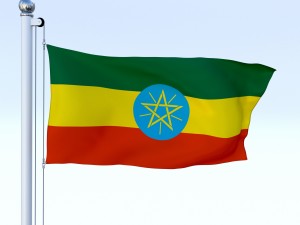 animated ethiopia flag 3D 模型
