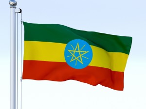 animated ethiopia flag 3D 模型