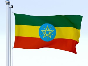 animated ethiopia flag 3D 模型