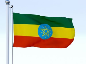 animated ethiopia flag 3D 模型