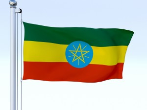 animated ethiopia flag 3D 模型