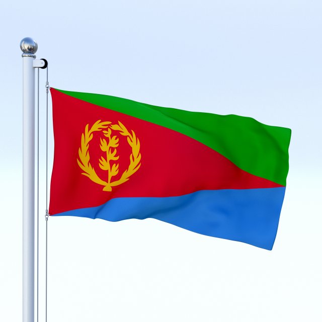 animated eritrea flag 3D 모델 .c4d .max .obj .3ds .fbx .stl .blend 