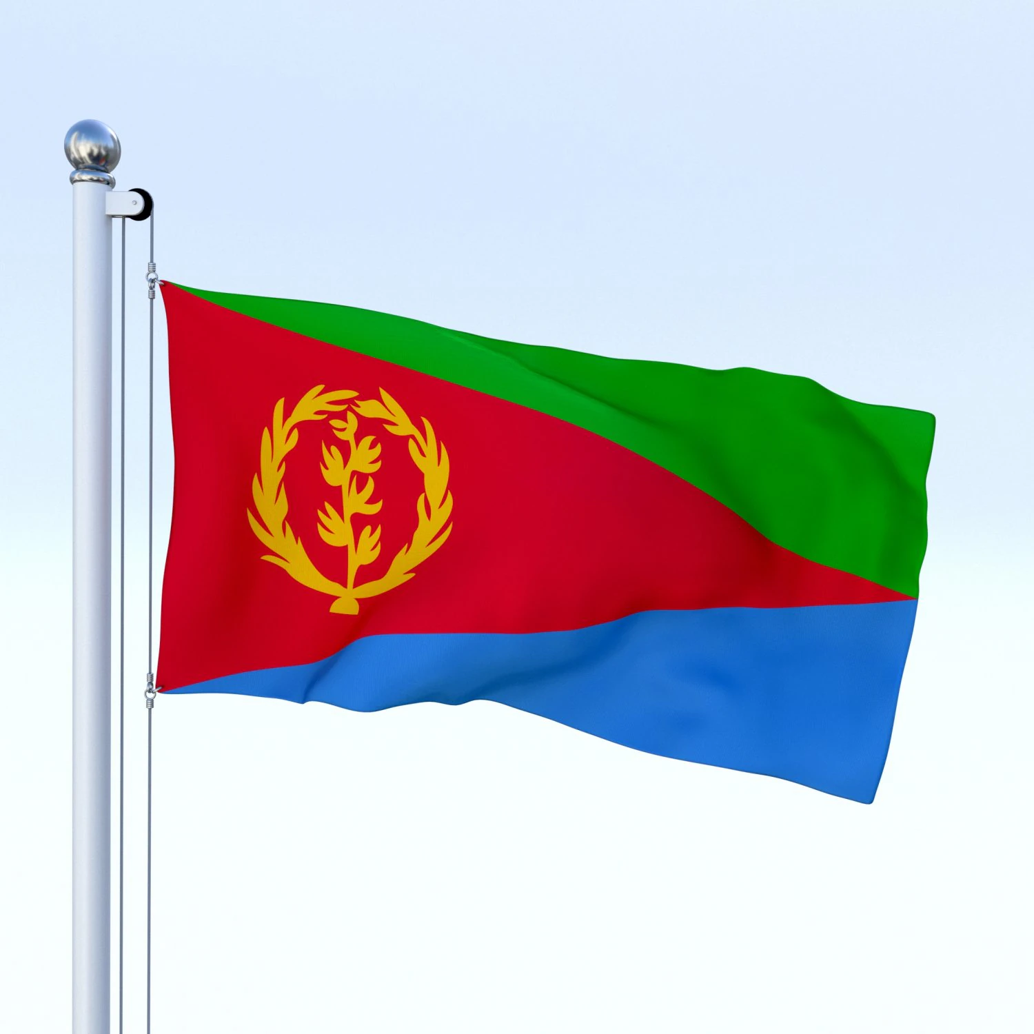 animated eritrea flag 3D Model .c4d .max .obj .3ds .fbx .stl .blend 