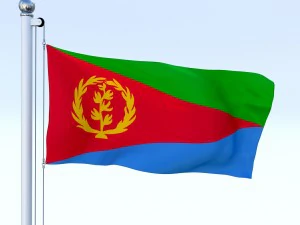 animated eritrea flag 3D Model