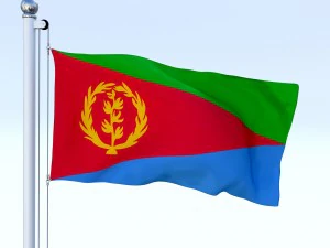 animated eritrea flag 3D Model