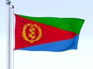 animated eritrea flag 3D Model