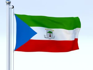 animated equatorial guinea flag 3D Model