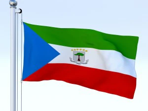 animated equatorial guinea flag 3D Model