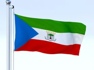 animated equatorial guinea flag 3D Model