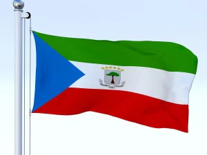 animated equatorial guinea flag 3D Model