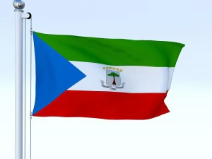 animated equatorial guinea flag 3D Model