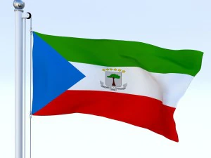 animated equatorial guinea flag 3D Model